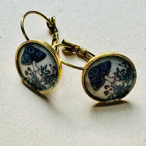 Cute Enameled Like Mushroom Earrings